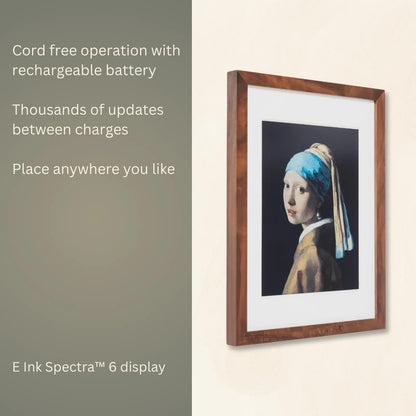 Reflection Frame Cordless ePaper Digital Art Display with Tap-to-Print Technology