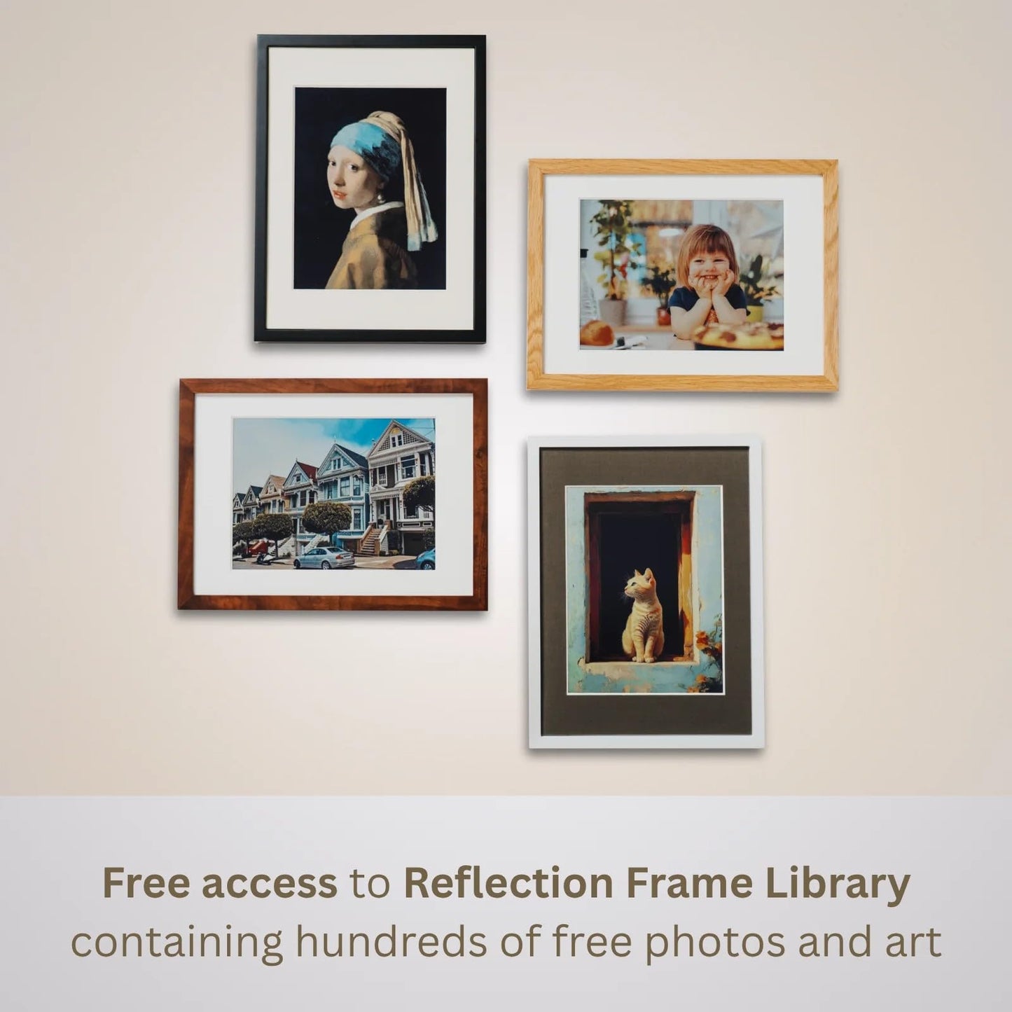 Reflection Frame Cordless ePaper Digital Art Display with Tap-to-Print Technology