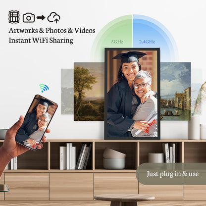 BSIMB 32-Inch Large WiFi Digital Picture Frame with Wall Mount Support