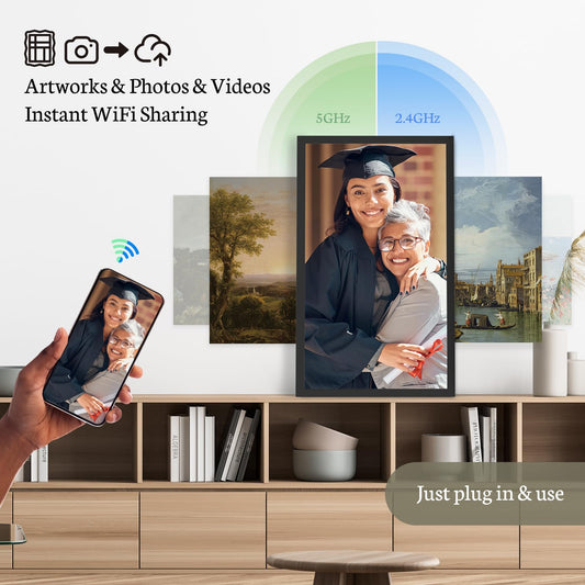 BSIMB 32-Inch Large WiFi Digital Picture Frame with Wall Mount Support
