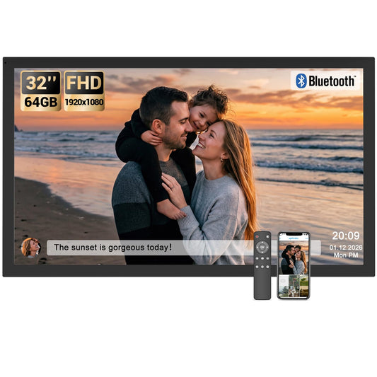 BSIMB 32-Inch Large WiFi Digital Picture Frame with Wall Mount Support