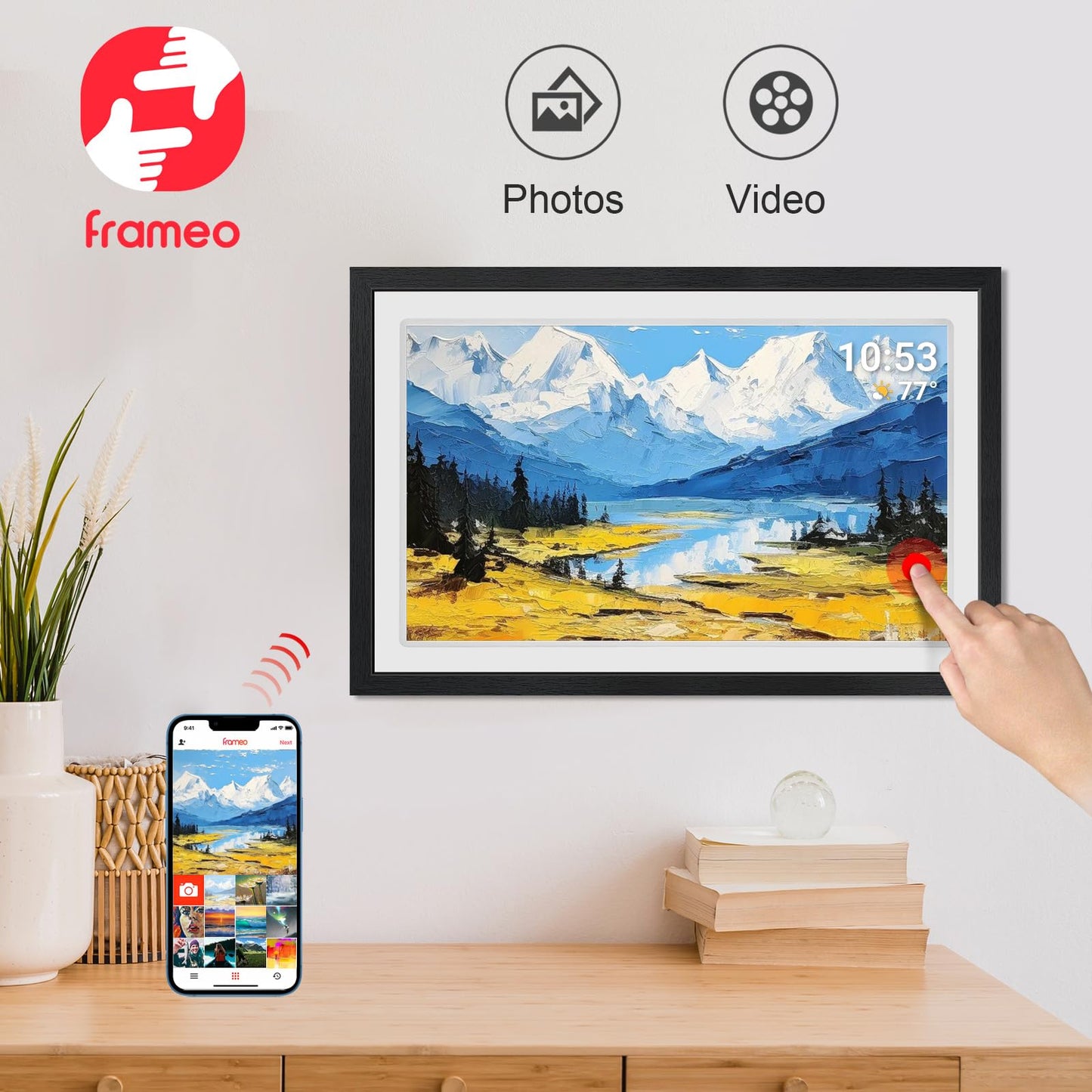 21.5-Inch FRAMEO Smart Digital Photo Frame with Dual-WiFi Sharing