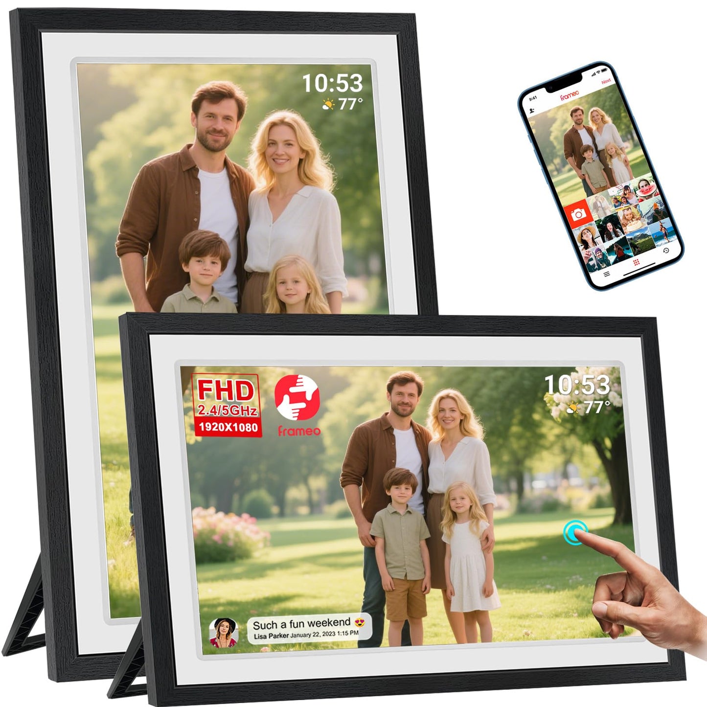 21.5-Inch FRAMEO Smart Digital Photo Frame with Dual-WiFi Sharing