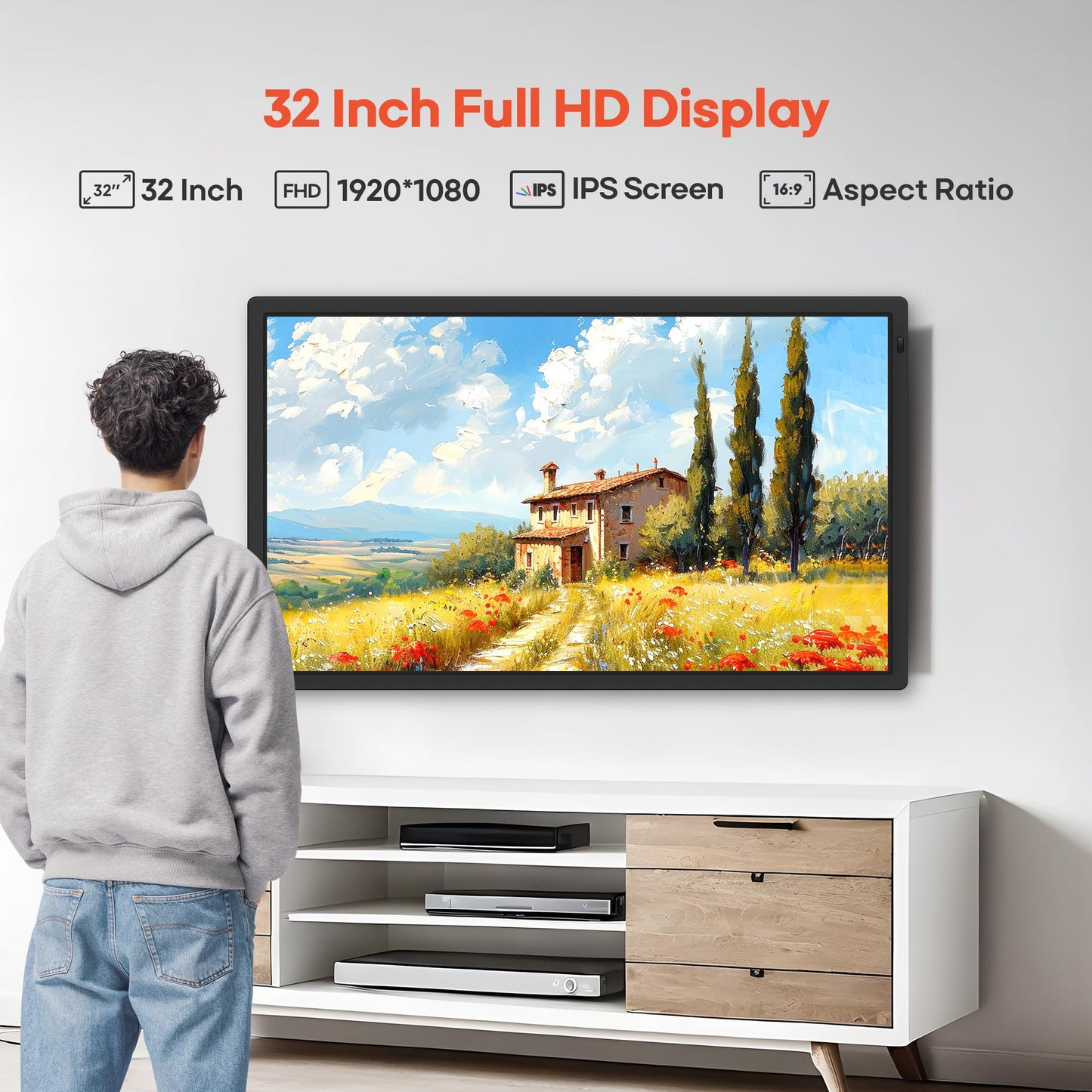 Frameo 32-Inch Smart Digital Picture Frame with WiFi & 64GB Storage