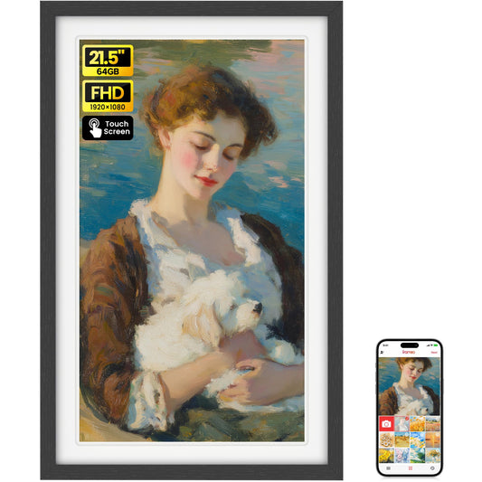 BIGASUO 21.5-Inch Frameo WiFi Digital Picture Frame with FHD IPS Display
