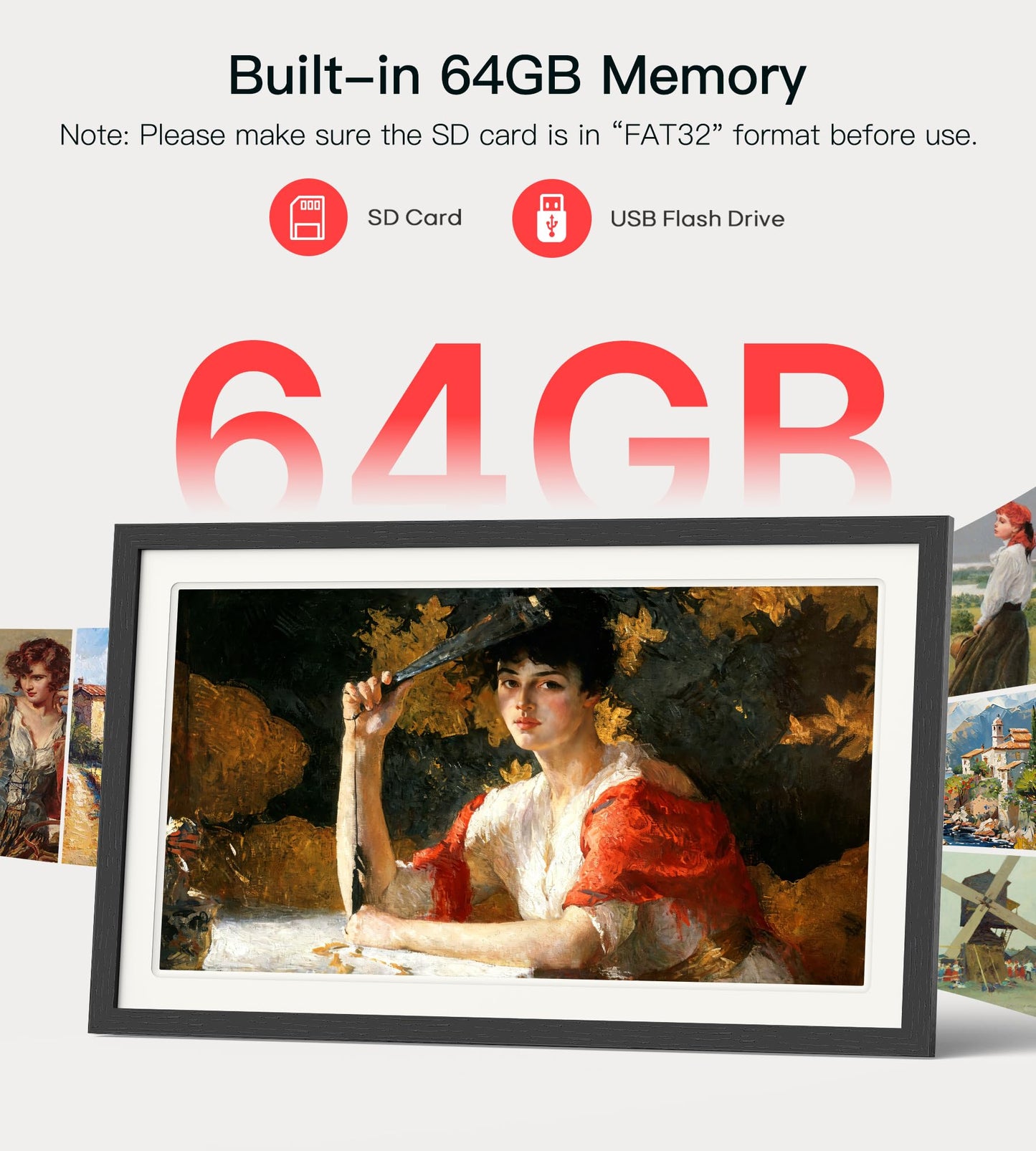 BIGASUO 21.5-Inch Frameo WiFi Digital Picture Frame with FHD IPS Display