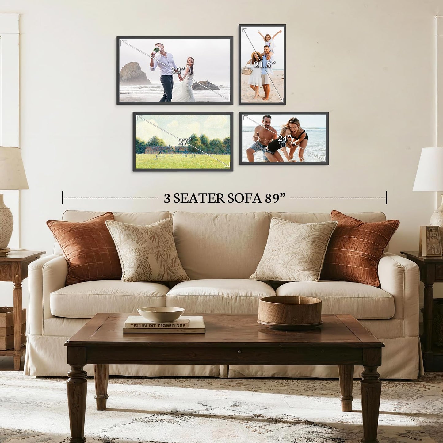BSIMB 32-Inch Large WiFi Digital Picture Frame with Wall Mount Support