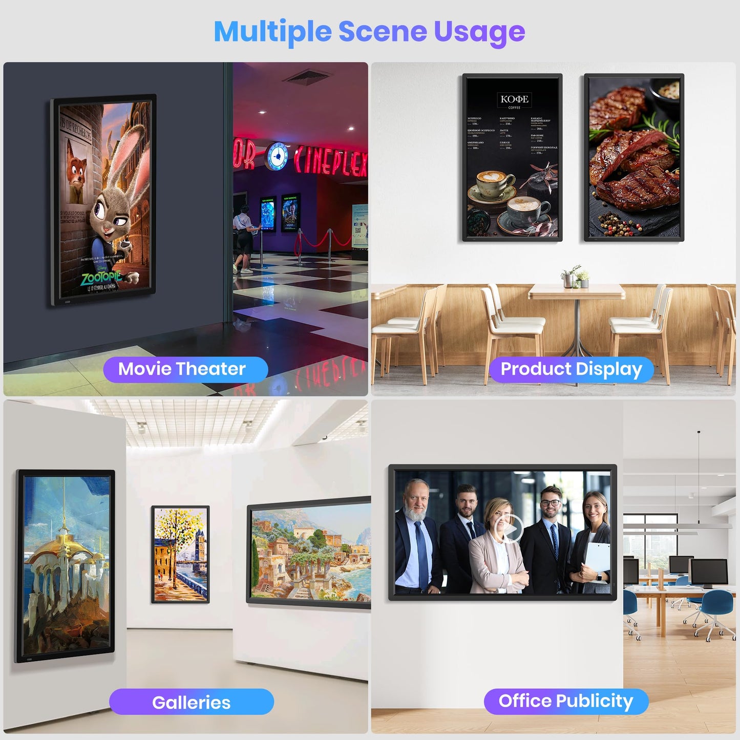 Uhale 32-Inch WiFi Electronic Picture Frame with Auto-Rotate Display