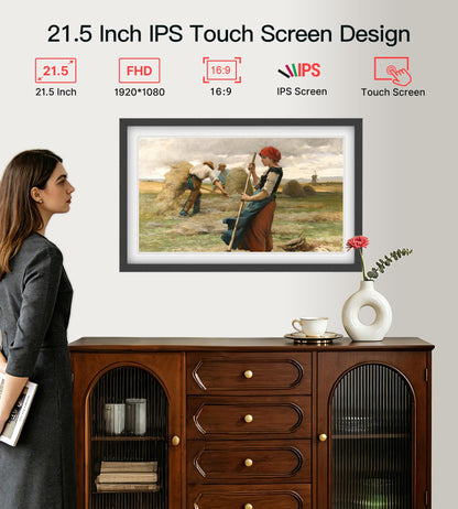 BIGASUO 21.5-Inch Frameo WiFi Digital Picture Frame with FHD IPS Display