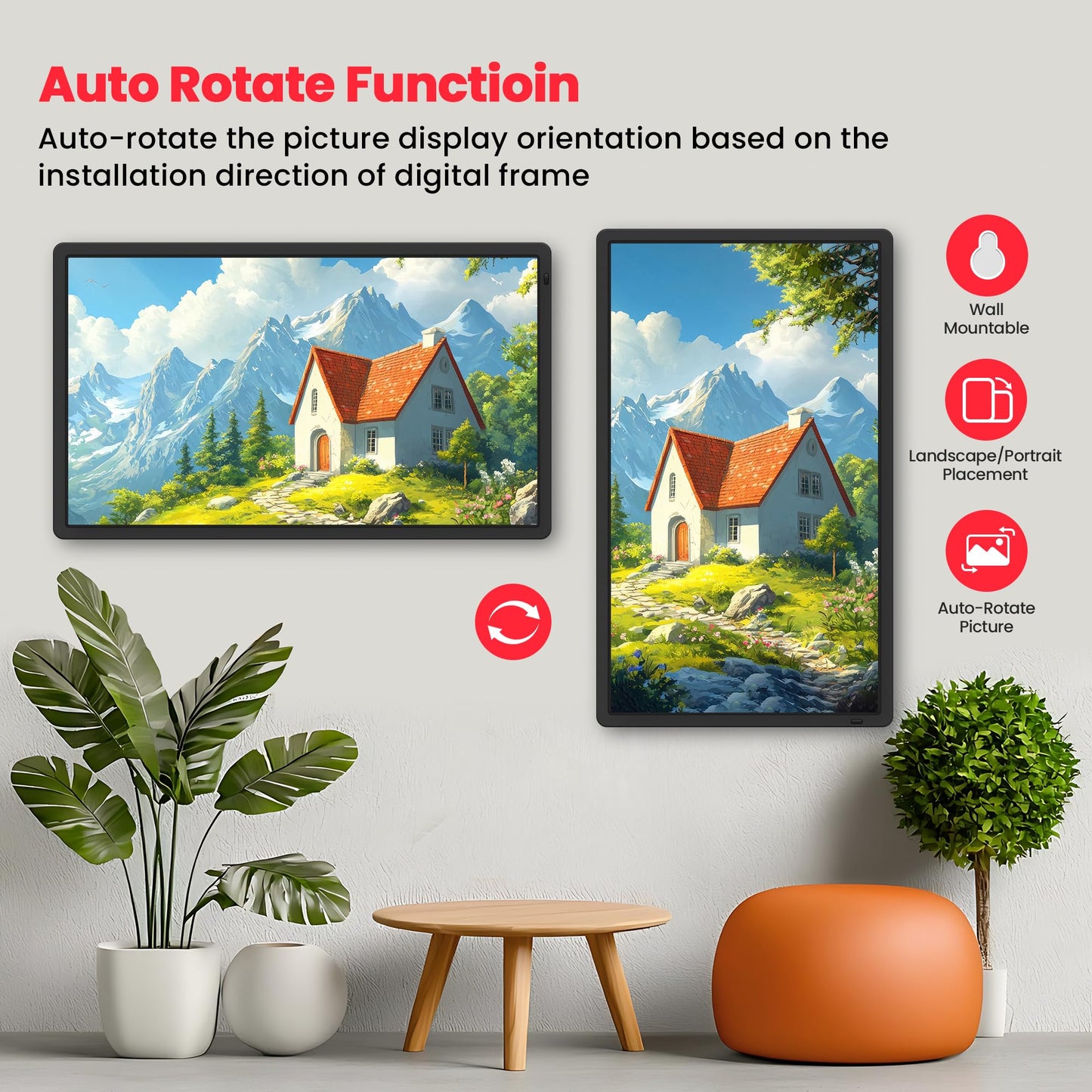 Frameo 32-Inch Extra Large Smart WiFi Digital Photo Frame – FHD Touch Screen