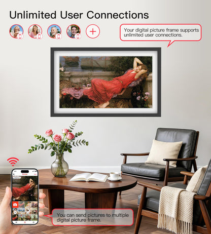 BIGASUO 21.5-Inch Frameo WiFi Digital Picture Frame with FHD IPS Display