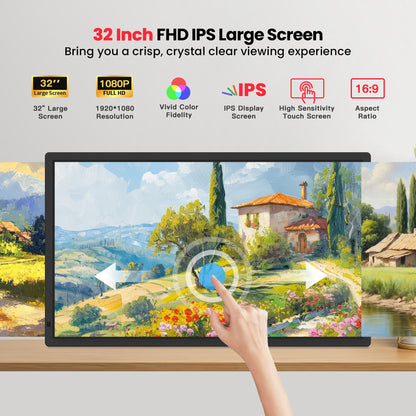 Frameo 32-Inch Extra Large Smart WiFi Digital Photo Frame – FHD Touch Screen