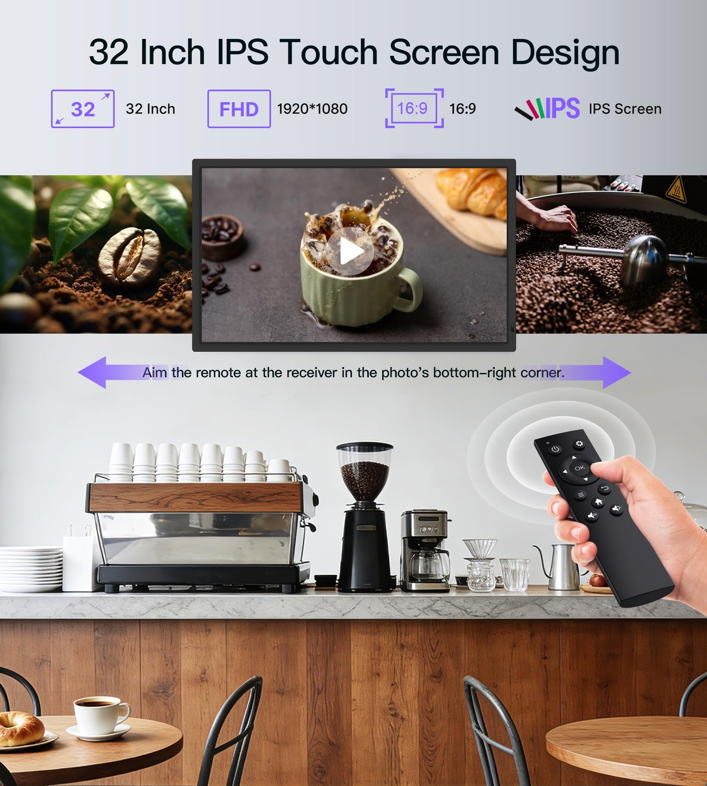 Uhale 32-Inch Extra Large Digital Photo Frame with Remote Control