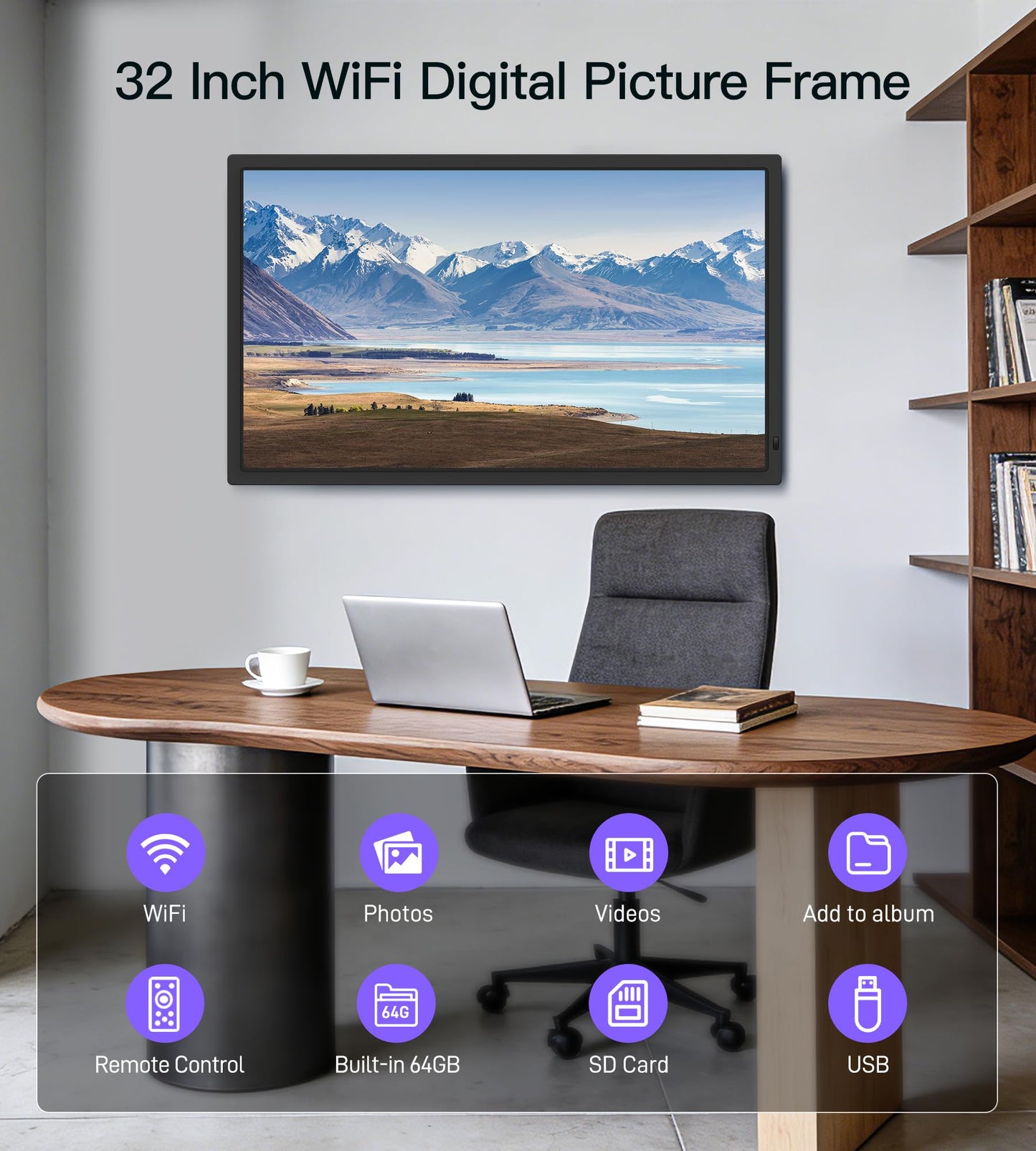 Uhale 32-Inch Extra Large Digital Photo Frame with Remote Control