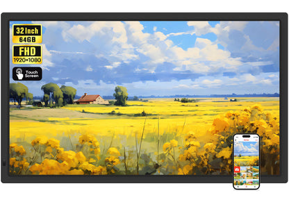 Frameo 32-Inch Extra Large Smart WiFi Digital Photo Frame – FHD Touch Screen