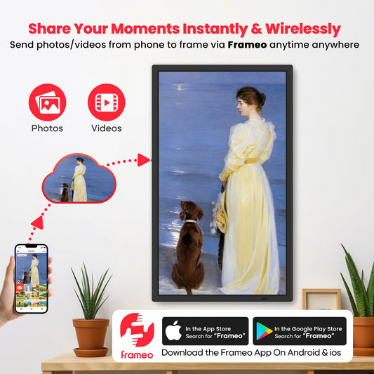 Frameo 32-Inch Extra Large Smart WiFi Digital Photo Frame – FHD Touch Screen