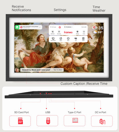BIGASUO 21.5-Inch Frameo WiFi Digital Picture Frame with FHD IPS Display